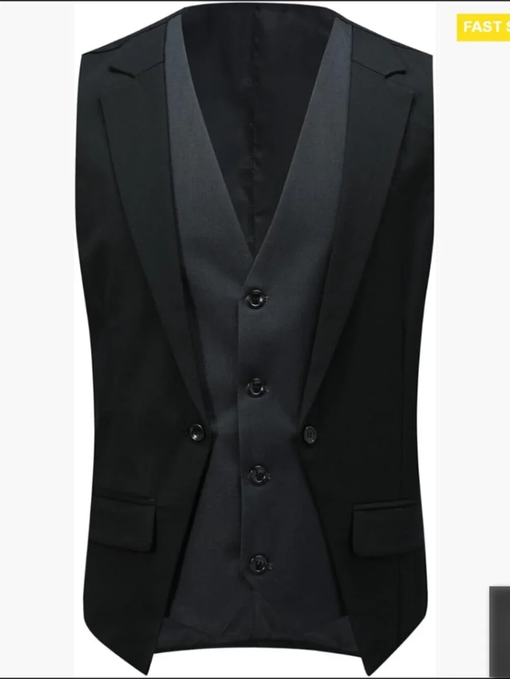 Slim Fit Formal Business Waistcoat V-Neck Vest Color Block Tuxedo